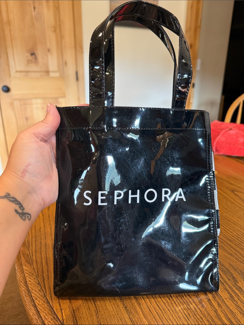 Sephora Glossy Black Mini Tote